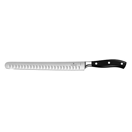 Victorinox Grand Maître Slicing Knife, Extra Sharp Blade, Fluted Edge, 26 cm, Plastic Handle, Stainless Steel, Black