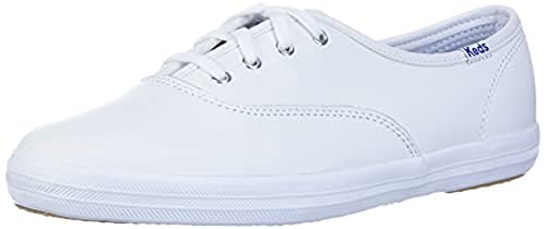 Keds Women's Champion Lace Up Sneaker, White Leather, 7 Wide