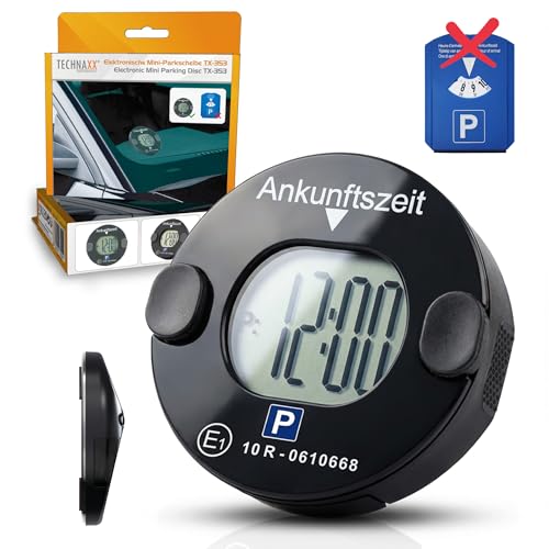(-27%) Technaxx Elektronische Parkscheibe mit Bewegungssensor – Automatische Digitale Parkuhr mit Magnetbefestigung, KBA-zugelassen, Lange Batterielaufzeit & automatische Sommer-/Winterzeit – TX-353