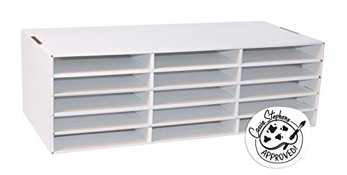 Classroom Keepers 9" x 12" Construction Paper Storage, 15-Slot, White, 9-3/8"H x 29-1/4"W x 12-7/8"D, 1 Unit