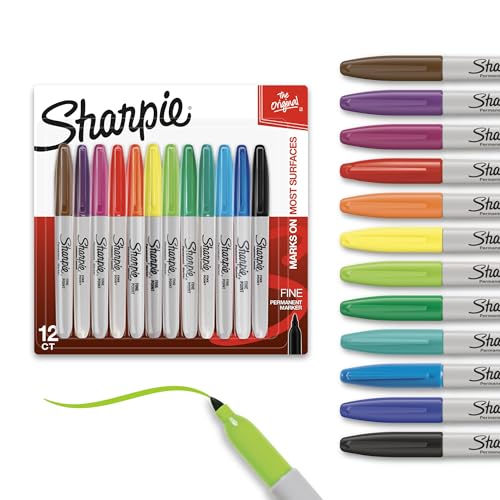 Permanent Markers Fine Tip 12 Count Quick Drying Fade Resistant Arts
