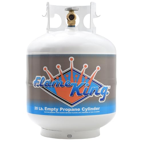 Flame King YSN-201 20-Pound Steel Propane Tank Cylinder with Type 1 OPD Valve, White