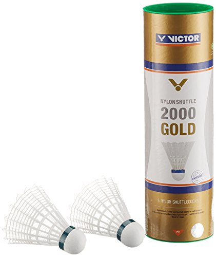 (-22%) VICTOR 0 Nylon 2000 Badminton Fetherball, Weiß/Grün, Slow EU