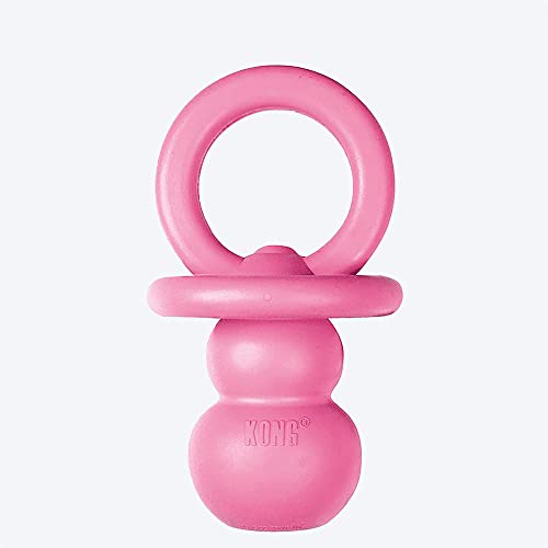 KONG Puppy Binkie - Pacifier Dog Toy for Puppies - Stuffable Treat Chew Toy for Treats - Durable Natural Rubber for Teething Puppy - for Small Puppies - Blue