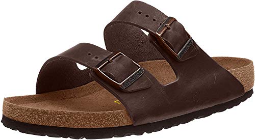 Birkenstock Unisex Arizona, 43N, Dark Brown Birko Flor