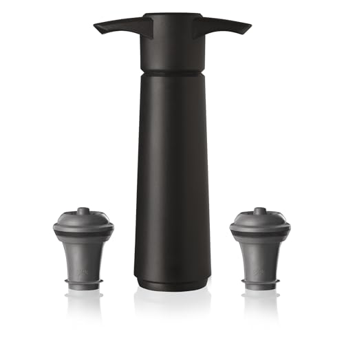 Vacu Vin Wine Saver with 2 Vacuum Stoppers Black