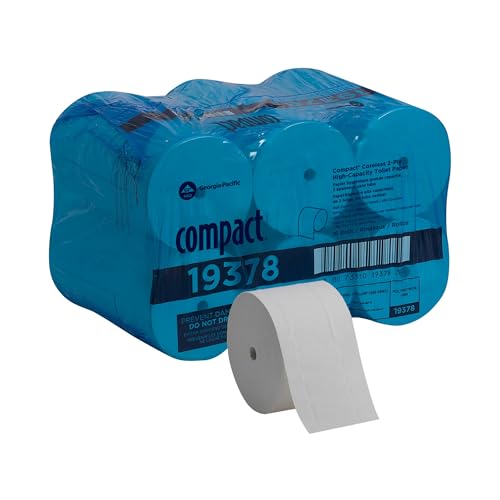 Compact Coreless 2-Ply Recycled Toilet Paper by GP PRO, 19378, 1500 Sheets Per Roll, 18 Rolls Per Case