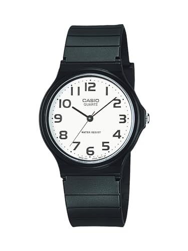 Casio MQ24 Vintage Series | Quartz Analog Watch for Men | White/Black | Water Resistant | Resin Case | Resin Band | Resin Glass | Three Hand Analog (HR, Min, SEC) | Classic Design | 3 Yr Batt