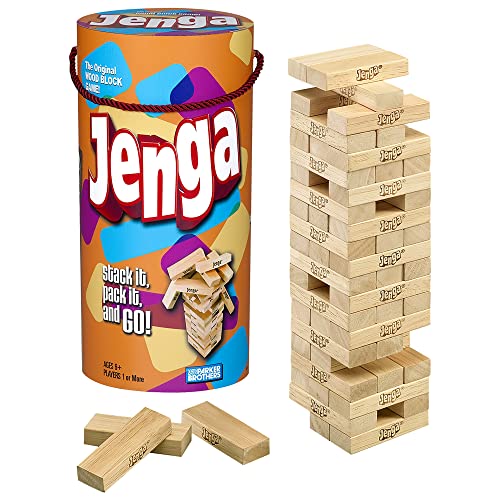 Hasbro Gaming Jenga Wooden Blocks Stacking Tumbling Tower Game Or