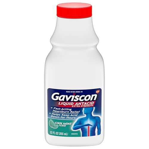 Gaviscon Extra Strength Cool Mint Liquid Antacid For Fast-Acting Heartburn Relief, 12 Ounces