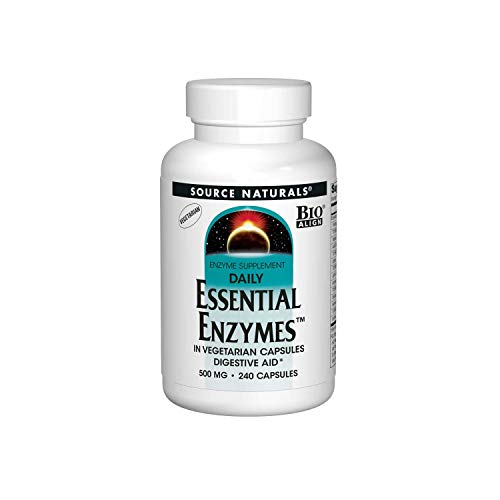 Source Naturals Essential Enzymes in Vegetarian Capsules, Digestive Aid* 500 Mg - 240 Capsules