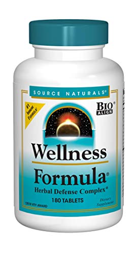 Source Naturals Wellness Formula Bio-Aligned Vitamins & Herbal Defense - Immune System Support Supplement & Immunity Booster* - 180 Tablets