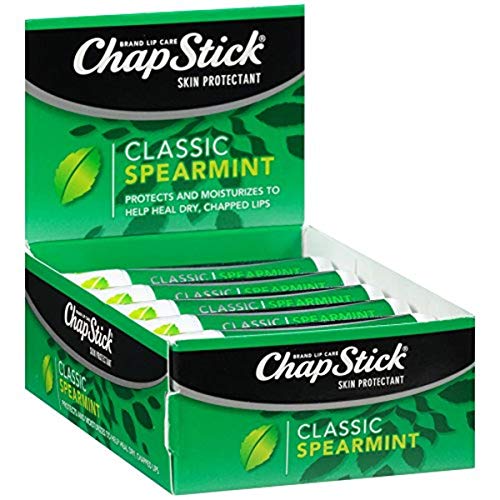 ChapStick Bulk Lip Balm, Classic Spearmint 12-Pack – Cool & Refreshing Lip Moisturizer for Dry Lips, 0.15 Oz Ea