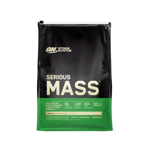 Optimum Nutrition Serious Mass Weight Gainer Protein Powder, Vitamin C and Zinc for Immune Support, Vanilla, 12 Pound (Packaging May Vary)