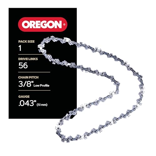 Oregon R56 AdvanceCut Chainsaw Chain for 16-Inch Bar -56 Drive Links – low-kickback chain fits Greenworks, Makita, EGO, DeWalt and more