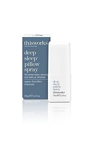 THISWORKS Deep Sleep Pillow Spray – Fast-Acting Natural Formula with Lavender for Relaxation and Restful Sleep – 35 ml (1.2 fl oz) Mini Travel Size