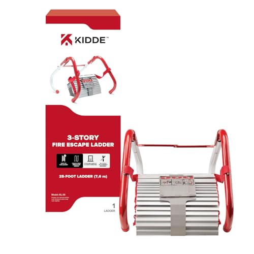 Kidde KS468094 25ft 3-Storey Escape Ladder, Red/White