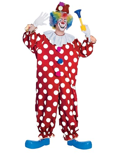 Rubies Men's Haunted House Collection Dotted Clown Adult Sized Costumes, Red, Standard US for Themed Parties and Halloween