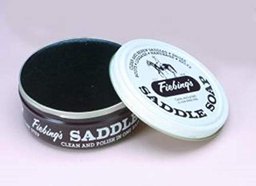 Fiebing's Black Saddle Soap (12oz) - Leather Cleaner & Conditioner - Soften, Protect, Restore & Renew Leathercraft, Car Seat, Belts, Shoes, Luggage, Furniture, Purses, Boots, Bags, Sports & Horse Gear