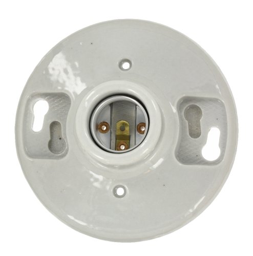 Leviton One-Piece Glazed Porcelain Outlet Box Mount, Aluminum, 49875, White