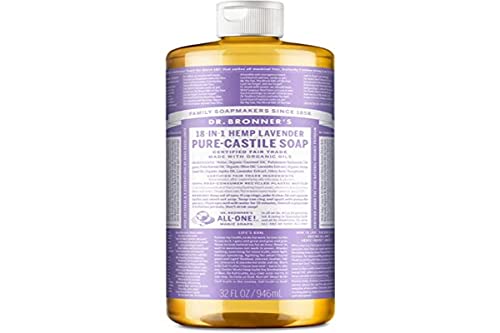 Dr. Bronner’s Pure-Castile Magic Liquid Soap - Made with Regenerative Organic Certified Oils - 18-in-1 Uses for Face, Body, Hand, Hair- Gentle on Sensitive Skin - All Natural Body Wash- Lavender, 32oz