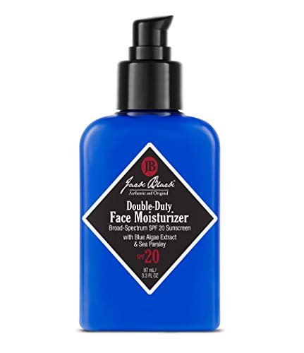 Jack Black Double-Duty Face Moisturizer, 3.3 Fl. Oz – SPF 20 Sun Protection, Long Lasting Hydrating Skincare, Lightweight Moisturizer, Men’s Facial Moisturizer