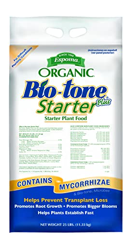 Espoma Organic Bio-Tone Starter Plus 4-3-3 Natural & Organic Starter Plant Food with Both Endo & Ecto Mycorrhizae; 25 lb. Bag; The Ultimate Starter Plant Food