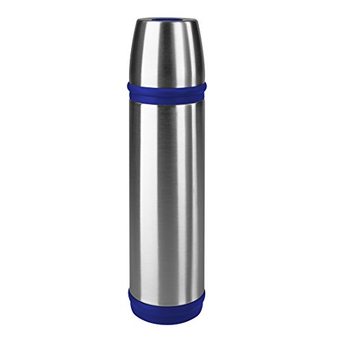 🔥 SELTEN SO GÜNSTIG (-48%) Emsa 502472 Isolierflasche, Mobil genießen, 500 ml, Schraubverschluss, Edelstahl/Blau, Captain