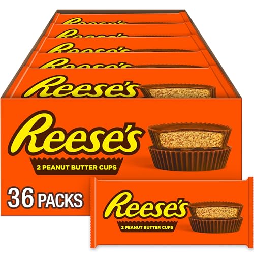 REESE'S Milk Chocolate Peanut Butter Cups, Candy Packs, Halloween Candy, 1.5 oz (36 Count)