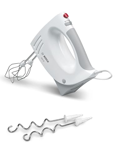 (-39%) Bosch Handrührer MFQ3530, Handrührgerät, 2 Rührbesen, 2 Edelstahl-Knethaken,spülmaschinengeeignet, 5 Stufen, 450 W, weiß