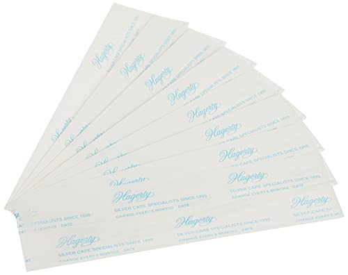 Hagerty Silver Protection Strips, Jewelry Tarnish Prevention Strips for Jewelry Boxes and Enclosed Storage, Made In USA, Kosher Certified, 8-Pack, 2" x 7"