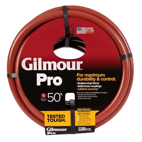 Gilmour Pro Commercial 3/4" x 50&#x27; Heavy Duty Water Hose, Durable and Kink Resistant 50 ft Garden HoseJ&amp;B 