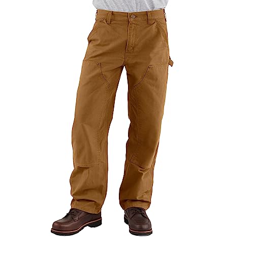 Carhartt Men's Loose Straight Washed Duck Double-Front Dungaree, Black, W34 x L30