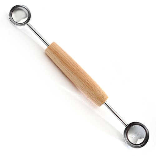 Norpro Double Melon Baller w/Wood Handle, 8 In.