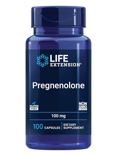 Life Extension Pregnenolone - Hormone Balance Supplement for Healthy Hormone Levels, 100 mg - Hormone Balance, Memory, Focus, Cognitive Health - Gluten-Free, Non-GMO, 100 Capsules