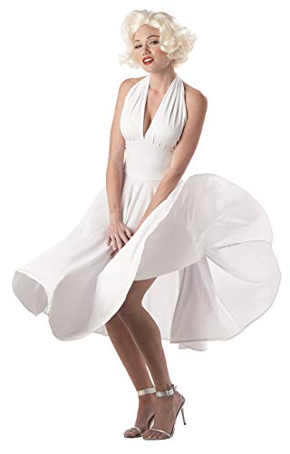 Marilyn Monroe Costume Dress, Women's Medium White