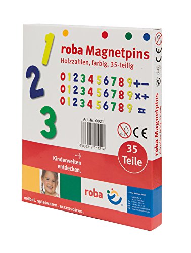 (-22%) roba Magnetzahlen Set 35 teilig für Kinder - Magnetische Zahlen & Zeichen für Tafeln - Spielzeug zum Lernen aus Holz - ab 3 Jahren