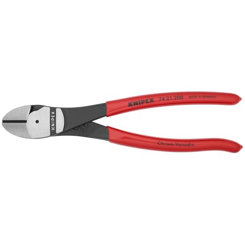 KNIPEX Tools 74 21 200, 8-Inch High Leverage Angled Diagonal Cutters