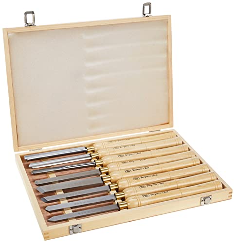 PSI Woodworking LCHSS8 Wood Lathe 8-Piece HSS Chisel Set