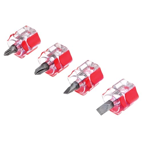Performance Tool W80004 4 Piece Mini Stubby Screwdriver Set (Phillips sizes: #1 and #2, Slotted sizes: 3/16 and 1/4"), Sewing Machines Screwdriver