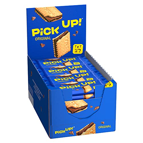 (-33%) PiCK UP! Original (24 x 28 g), Keksriegel mit knackiger Milchschokolade zwischen zwei Keksen, der Snack für unterwegs, Thekenaufsteller mit 24 Stück