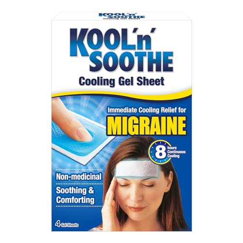 KOOL 'N' SOOTHE Migraine Cooling Gel Sheets, 4 Pack