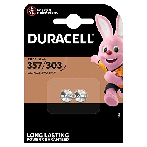 (-71%) Duracell Spezialzellen 357/303 Silberoxid-Knopfzelle 1,55 V, 2er-Packung (SR44/V357/V303/SR44W/SR44SW) entwickelt für die Verwendung in Uhren, Taschenrechnern und medizinischen Geräten