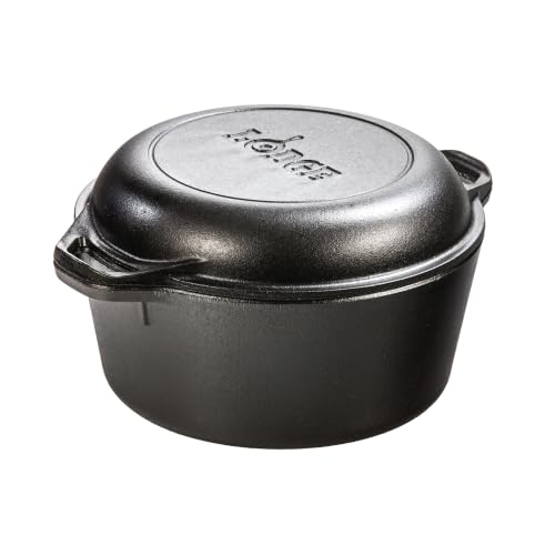 Lodge Cast Iron Double Dutch Oven, 5 Quart