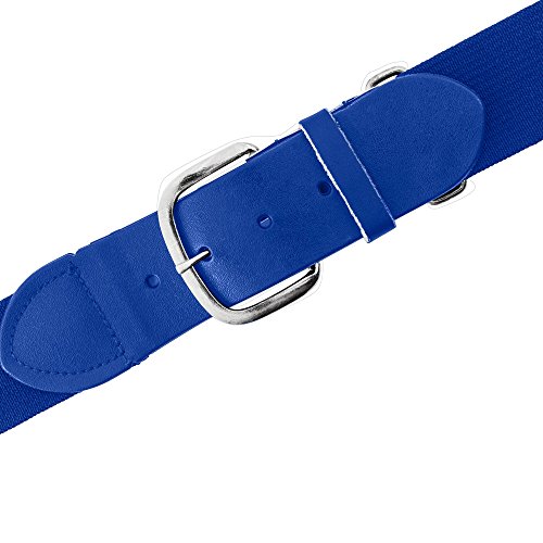Champion Sports Baseball/Softball Uniform Belt - Comfort Nylon Stretch Fit Uniform Belt - Durable Leather Tab - Adult "22-46 Inches" - Royal Blue