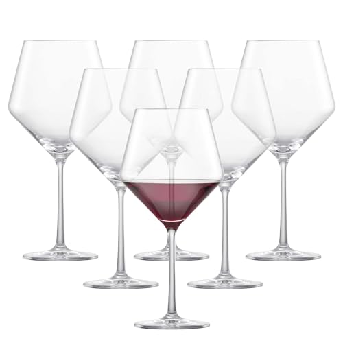 ZWIESEL GLAS Pure Burgundy Red Wine Glass (Set of 6), Graceful Burgundy Glasses for Red Wine, Dishwasher-Safe Tritan Cry