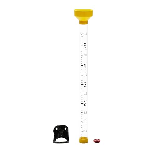 Taylor Jumbo Rain Gauge for Backyard and Garden 5 in Yellow