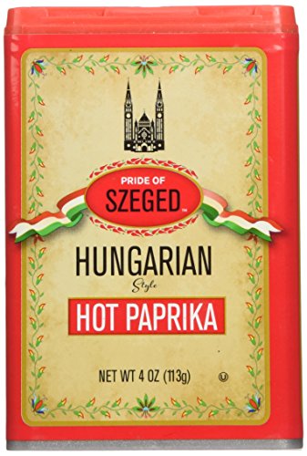 Pride of Szeged Hot Paprika Powder, Bright Red, 4 oz. Tin, 1-Count
