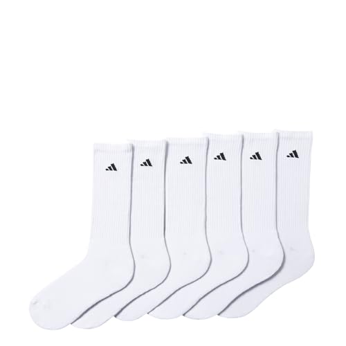 Adidas Mens Athletic Cushioned Crew Socks 6 Pairs Durable And