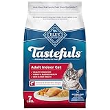 Blue Buffalo Tastefuls Adult Dry Cat Food Indoor Cat Formula, Made in the USA with Natural Ingredients, Salmon Recipe, 7-lb. Bag